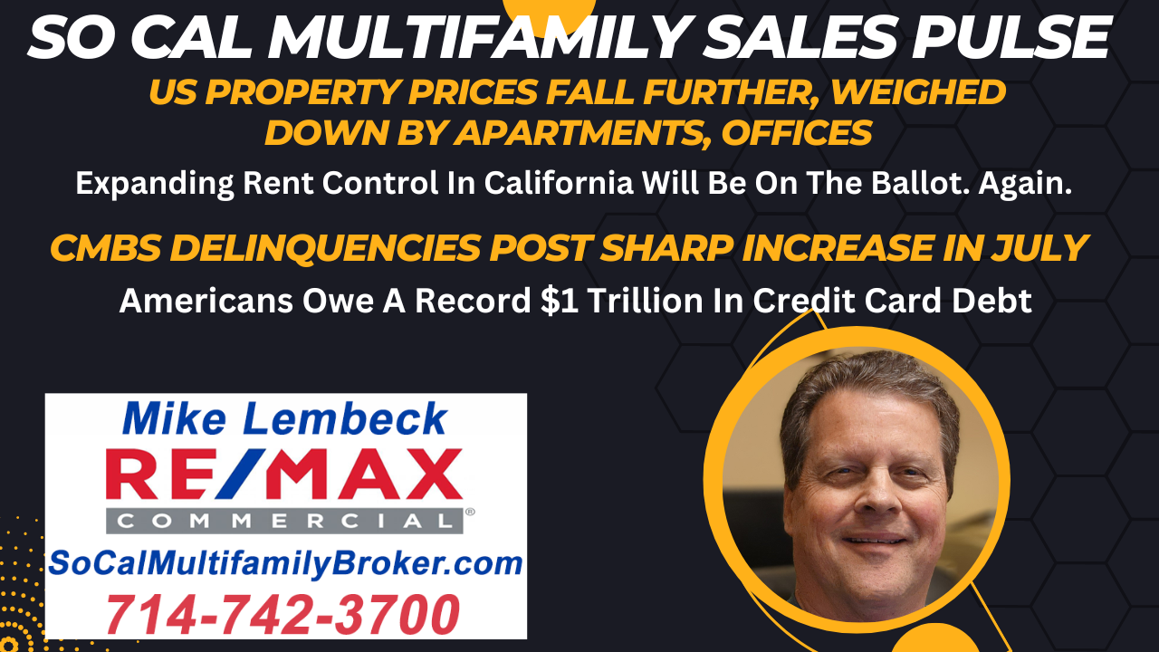 So Cal Multifamily Sales Pulse -July 30, 2023 - August 5, 2023 - MikeLembeck.com