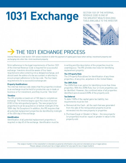 The 1031 Exchange Processes - MikeLembeck.com